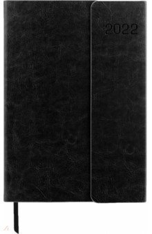 Ежедневник датированный на 2022 год, Magnetic черный, 168 листов, А5.