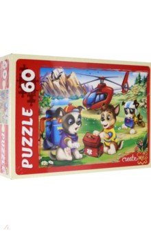Puzzle-60. Добрые щенки-спасатели.