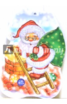 8Т-27/Дед Мороз на лесенке/открытка на елку.