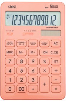 Калькулятор настольный, 12-разрядный, красный