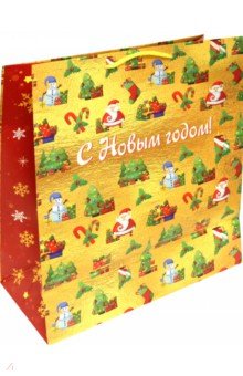 

Пакет подарочный Дед Мороз и елки