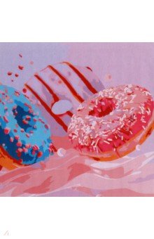 Холст с красками Аппетитные пончики Рыжий Кот - фото 1