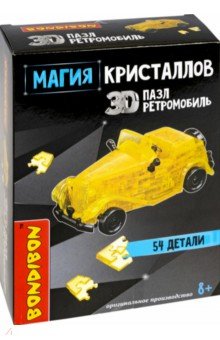Пазл 3D. Магия кристаллов Ретромобиль, 54 детали