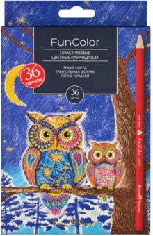 Карандаши цветные пластиковые FunColor, 36 цветов, в ассортименте