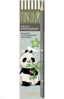 Карандаши цветные пластиковые FunColor, 6 цветов, в ассортименте