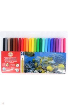 Фломастеры Fish, 24 цвета, смываемые. ISBN