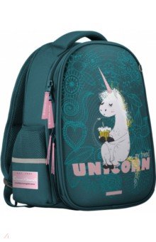 Купить Рюкзак-капсула с эргономичной спинкой Unicorn, бирюзовый, Bruno Visconti, Ранцы и рюкзаки для начальной школы