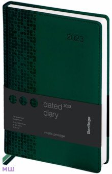 Ежедневник датированный на 2023 год Prestige, 184 листа, А5, зеленый