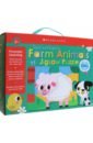 Farm Animals Jigsaw Puzzle dinosaur matching sorter toy for kids motor hand eye coordination fight inserted early learning educational baby montessori toy