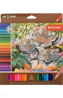Карандаши цветные Животный мир, 24 цвета, в ассортименте