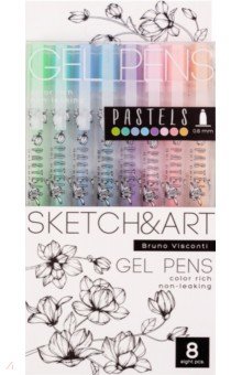 Ручки гелевые Sketch&Art UniWrite. Pastels, 8 цветов