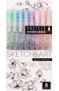 Обложка Ручки гелевые Sketch&Art UniWrite. Pastels, 8 цветов