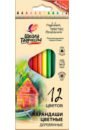 Обложка Карандаши цветные Школа творчества, 12 цветов, трехгранные
