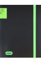 Обложка Папка с резинкой Monochrome, черная с зеленым, А4