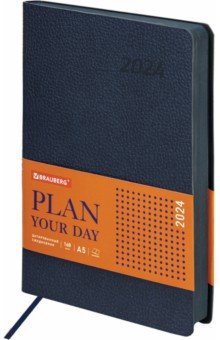 Ежедневник датированный на 2024 год Stylish, темно-синий, А5,168 листов