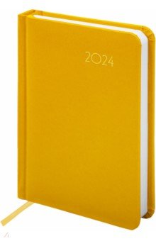 Ежедневник датированный на 2024 год Select, желтый, А6