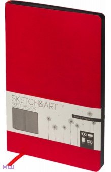 Скетчбук Sketch&Art, красный, А5, 100 листов Bruno Visconti