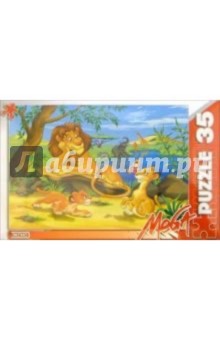 Пазл-35. Mega П0035230 Лев и львенок