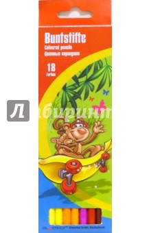 Карандаши 18 цветов. Merry monkey (131814) Карандаши 18 цветов. Merry monkey (131814)