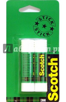 Клей-карандаш Scotch 8г 6216 С (2 штуки в блистере) Клей-карандаш Scotch 8г 6216 С (2 штуки в блистере)