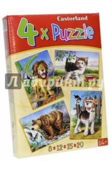 Puzzle-8*12*15*20 "Звери" (4 в 1) (В-04041) Puzzle-8*12*15*20 "Звери" (4 в 1) (В-04041)