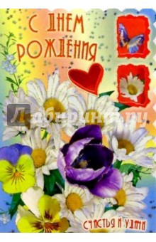 3Т-077/День рождения/открытка-вырубка двойная 3Т-077/День рождения/открытка-вырубка двойная