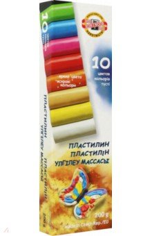 Пластилин 10 цветов. 200 грамм (131710) Пластилин 10 цветов. 200 грамм (131710)