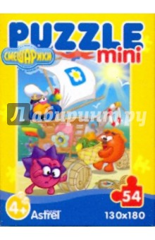 Пазл-мини 54 элемента "Смешарики" (ассортимент) (4343) Пазл-мини 54 элемента "Смешарики" (ассортимент) (4343)