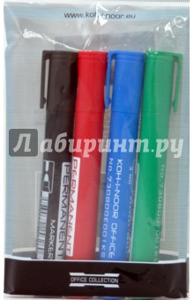 Маркеры перманентные 7308-R/4 4цв. Маркеры перманентные 7308-R/4 4цв.