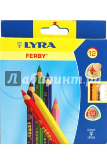 Карандаши 12 цветов (лакированные) Ferby (3621120/980К12) Карандаши 12 цветов (лакированные) Ferby (3621120/980К12)