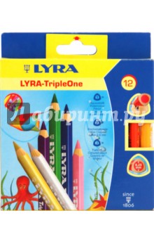 Карандаши 12 цветов (лакированные) Lyra-TripleOne (3641121) Карандаши 12 цветов (лакированные) Lyra-TripleOne (3641121)