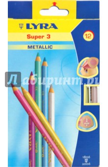 Карандаши 12 цветов Super 3 Metallic (2611122/312К12) Карандаши 12 цветов Super 3 Metallic (2611122/312К12)