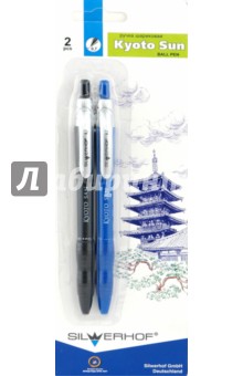 Набор 2 ручки шариковые автоматические "Kyoto Sun" синяя + черная (031051) Набор 2 ручки шариковые автоматические "Kyoto Sun" синяя + черная (031051)