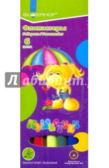 Фломастеры 6 цветов, невентилируемый колпачок "Пушистики" (870628-01) Фломастеры 6 цветов, невентилируемый колпачок "Пушистики" (870628-01)