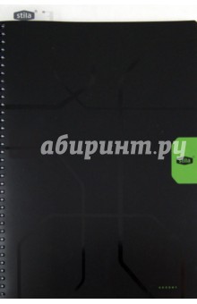 Тетрадь "Stila Accent" 96 листов, А4, клетка, черно-зеленая (110442) Тетрадь "Stila Accent" 96 листов, А4, клетка, черно-зеленая (110442)