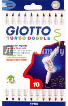Фломастеры двусторонние "Turbo Dobble" (10 цветов) (424600) Фломастеры двусторонние "Turbo Dobble" (10 цветов) (424600)