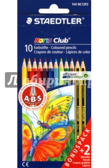 Карандаши 10 цветов + 2 ч/гр, НВ (144 NC12P2 Noris Club 144) Карандаши 10 цветов + 2 ч/гр, НВ (144 NC12P2 Noris Club 144)