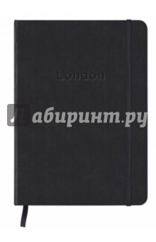 Книга для записей на резинке "Лондон", черный. (60712) Книга для записей на резинке "Лондон", черный. (60712)