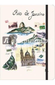Книга для записи линованная на резинке "Рио-де-Жанейро" (60752) Книга для записи линованная на резинке "Рио-де-Жанейро" (60752)