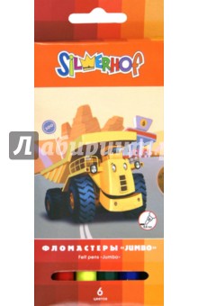 Фломастеры "Jumbo. HAPPY CARS" 6 цветов (867052-06) Фломастеры "Jumbo. HAPPY CARS" 6 цветов (867052-06)