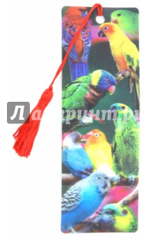 3D Закладка "Попугаи" (BkH025) 3D Закладка "Попугаи" (BkH025)