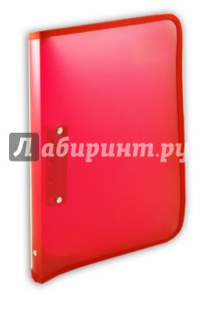 Папка с боковым зажимом, на молнии, А4, розовая (255019-20) Папка с боковым зажимом, на молнии, А4, розовая (255019-20)