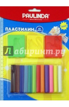 Пластилин 12 цветов, 3 формочки (086012-1) Пластилин 12 цветов, 3 формочки (086012-1)
