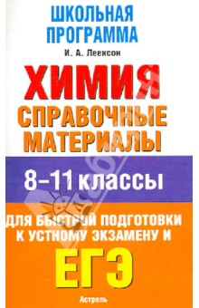 Химия. Справочные материалы. 8-11 классы - Илья Леенсон