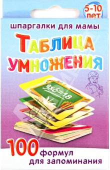 Таблица умножения. 100 формул для запоминания. 5-10 лет. № 172 обложка книги Таблица умножения. 100 формул для запоминания. 5-10 лет. № 172 обложка книги