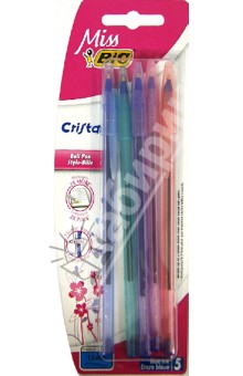 Набор шариковых ручек "Miss BIC CRISTAL", синий, 5 шт (904918) Набор шариковых ручек "Miss BIC CRISTAL", синий, 5 шт (904918)
