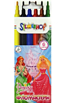 Фломастеры 6 цветов "PRINCESS" вентилируемый колпачок (867116-06) Фломастеры 6 цветов "PRINCESS" вентилируемый колпачок (867116-06)