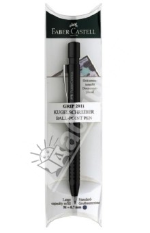 Ручка шариковая GRIP 2011, синяя, черный метал, в пенале (144156) Ручка шариковая GRIP 2011, синяя, черный метал, в пенале (144156)