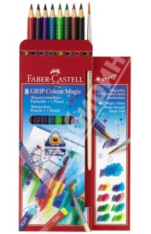 Акварельные карандаши "GRIP COLOUR MAGIC", 8 цветов + кисть (113008) Акварельные карандаши "GRIP COLOUR MAGIC", 8 цветов + кисть (113008)