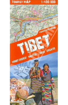 Tibet. Tourist map. 1: 400 000 обложка книги Tibet. Tourist map. 1: 400 000 обложка книги